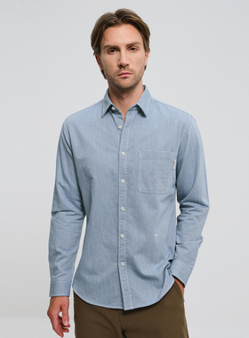 Polovillae/保罗威特2025秋冬衬衫男长袖休闲衬衣男士衬衫