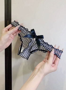 日系甜美丁字内裤女性感新款透气纯棉裆低腰少女t字裤女