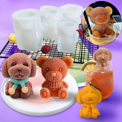 网红冰块模具泰迪狗硅胶易脱模