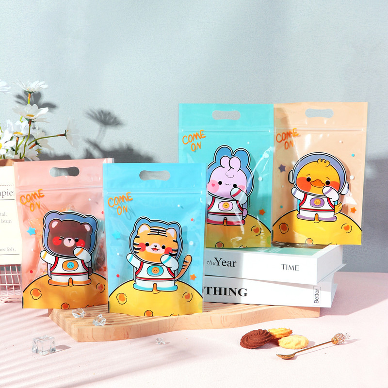 可爱卡通曲奇饼干包装袋自立袋雪花酥糖果拉链烘焙食品点心自封袋