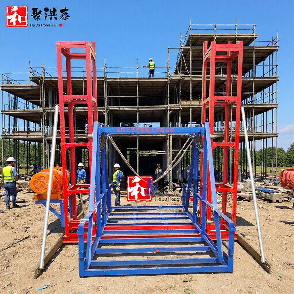 建筑工地单吊篮龙门架SSE160电动楼房物料机提升机作业工地专用