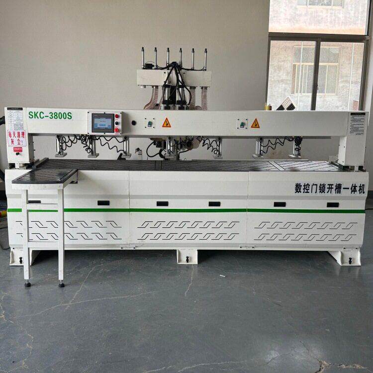 海棠角铝材木门锁孔机 琐槽合页侧孔机 全自动数控门锁加工中心
