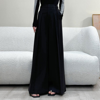 【通勤宝藏】毛呢高腰阔腿垂感休闲裤子女百搭裤9685-1