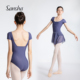 Sansha三沙芭蕾舞服女短袖 显瘦练功服高级感 连体衣修身
