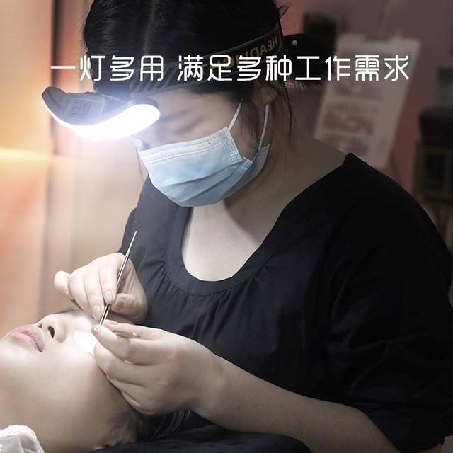 美睫头灯超亮头戴式嫁接睫毛灯充电便携护眼灯纹眉专用灯超长续航