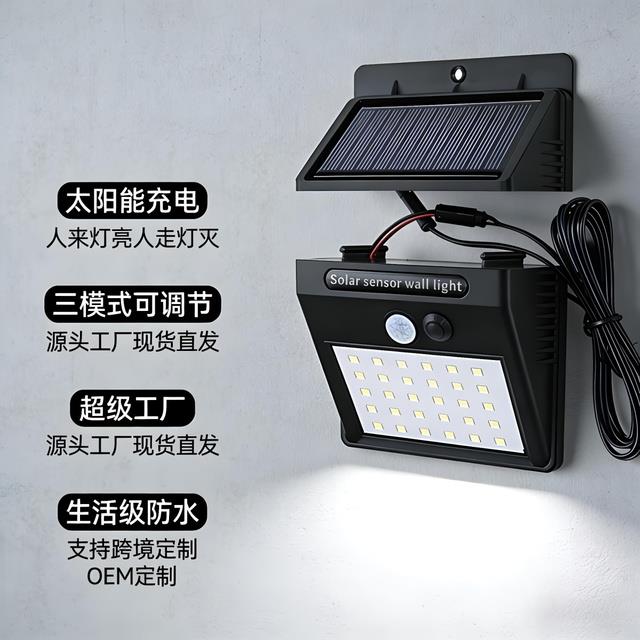 分体式太阳能照明灯人体感应防水户外庭院卧室厕所农村照明路灯