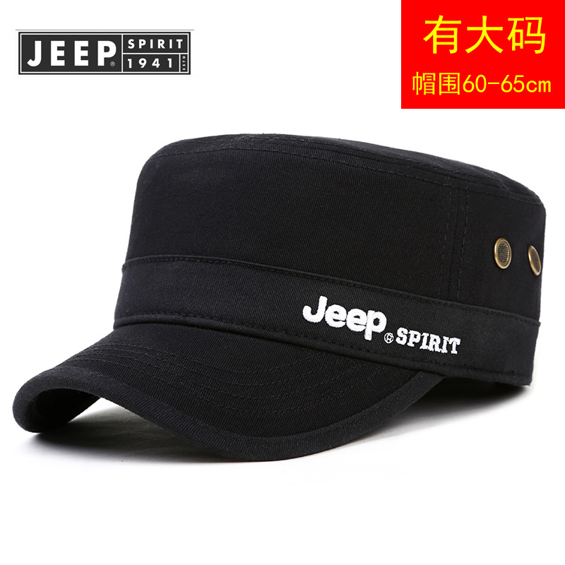 新款男士帽子潮牌JEEP/吉普春秋季大号加大 大头围休闲平顶男帽子