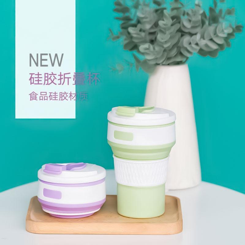 便携折叠杯食品级硅胶可装沸开水