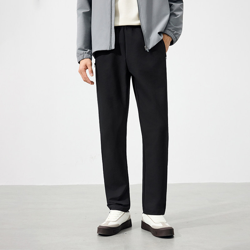 361运动裤男秋冬新款宽松保暖微抓绒直筒长裤雨屏防泼水U型裤男裤