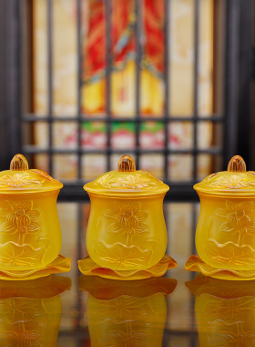 小渡琉璃供杯禅意佛堂供水杯