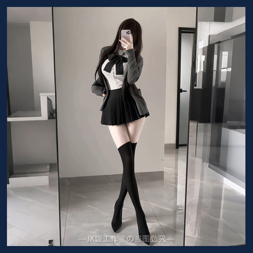 JK制服冬装三件套纯欲毛衣叠穿