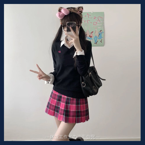 川岛私立学院小玫jk制服狗短36cm