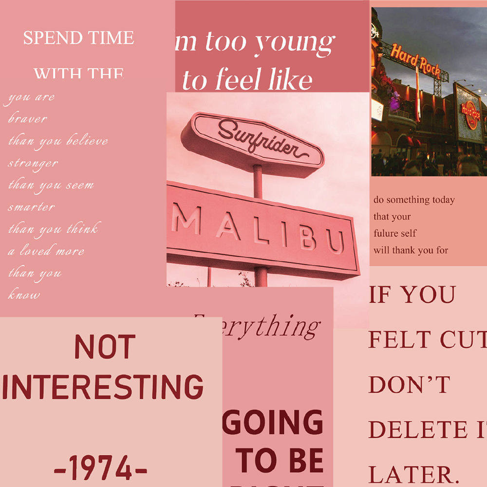 50张加州街头风景英文文字励志手账贴画防水贴纸高级感高颜值ins