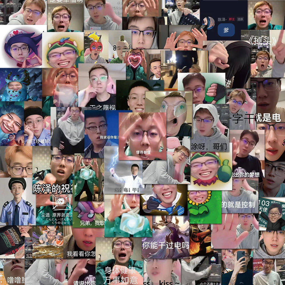 62张网红抖音陈泽沙雕表情包贴纸搞笑个性创意爆款恶搞防水贴纸