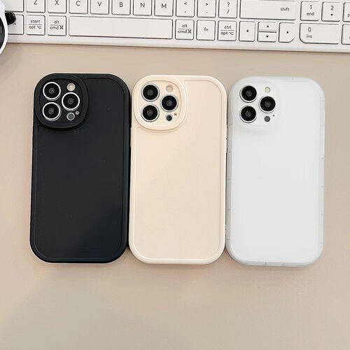简约纯色小胖妞适用苹果17Pro手机壳iPhone16ProMax防摔15全包14