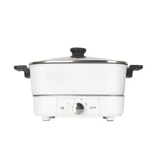 灿坤多功能火锅专用锅6L电热煮锅家用烤肉炒菜不粘锅分体式电炒锅