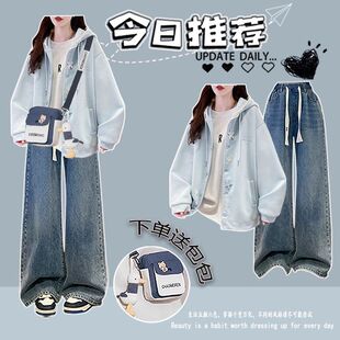 高中生秋装女2025新款初中生一整套穿搭青少年女装大童卫衣外套装