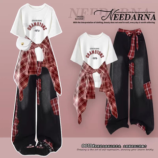 韩系多巴胺辣妹衬衫夏装2026超火一整套ootd穿搭又酷又飒减龄套装