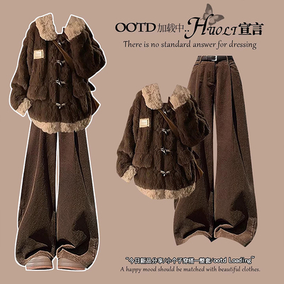 韩系冬季巨好看的小个子羊羔毛外套2025超火冬装独特漂亮加绒上衣