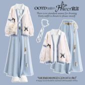 流行风格 学院风休闲针织套装 女2025超火秋装 秋季 一整套牛仔裤