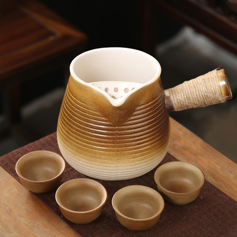 土陶云南烧烤奶罐可干烧大容量围炉煮茶壶陶壶侧把罐罐壶烤奶壶茶