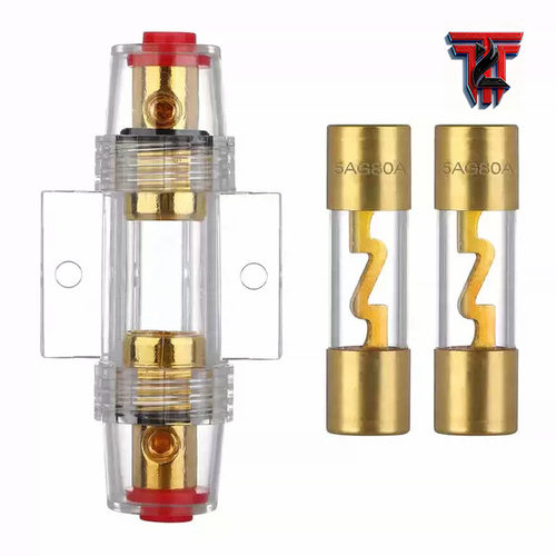 AUG汽车音响10*38玻璃保险丝管5AG32V10A30A50A60A100A镀金保险座