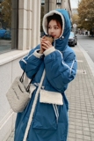 大货现货！2022冬羊羔毛拼接长款服M36-P180控268提供，女装棉衣/棉服，依依服饰