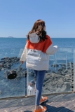 大货现货！羊羔毛拼接炫彩棉服1970/P165控238，女装棉衣/棉服，依依服饰