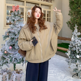 【现货】美式两面穿字母派克加绒棒球服M225P225控338，女装短外套，依依服饰