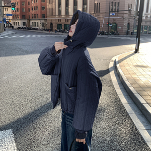 【现货】格子拼接连帽棉服 B001-M185-P165 控248图片