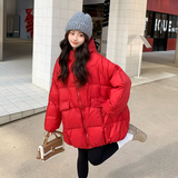 【新品现货】跑量新年红宽松连帽50绒羽绒服B001-M218-P225控328，女装羽绒服，依依服饰