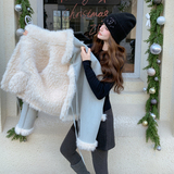 【新品现货】麂皮绒羊羔毛皮毛一体B001-M217-P220控328，女装皮草，依依服饰