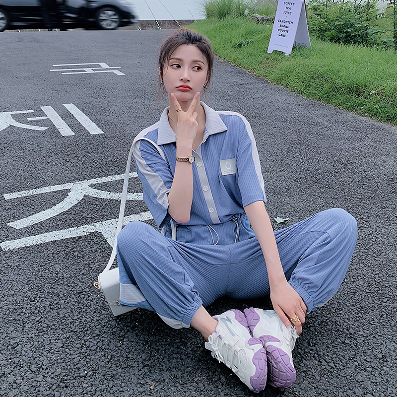 图大货！冰丝薄款显瘦垂感拼色连体裤802-P115控168，女装休闲裤，依依服饰