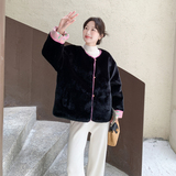 【现货】两面穿新中式盘扣织锦提花外套B001-M202-P285控428，女装皮草，依依服饰