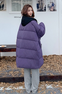 【图大货】韩版宽松假两件连帽羽绒服 M132 P 265控388图片