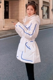 2021新款工艺面料小个子包边连帽服M62-P165控248，女装棉衣/棉服，依依服饰