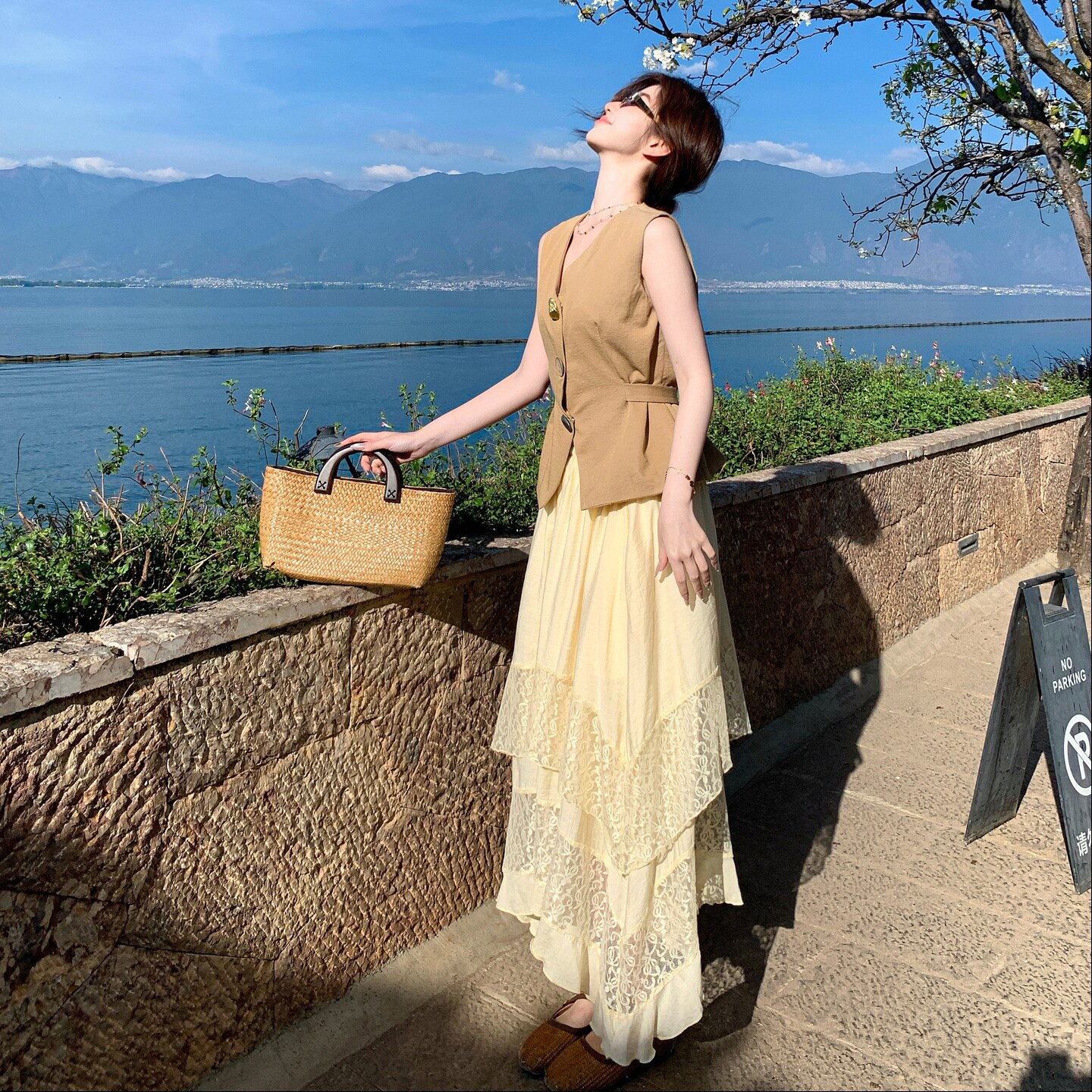 新品中古老钱风蕾丝镂空半身裙套装2C521-8717-P175控288，女装套装/套裙，依依服饰