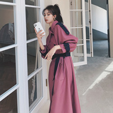 现货！2022秋季特色大翻领拼色风衣821-P145控198，女装风衣，依依服饰