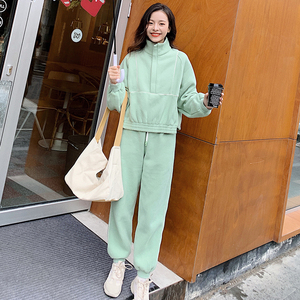 大货现货！2022秋季新款女装薄荷绿套装盐系两件套 T51-P155控218图片