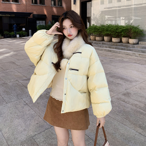 【现货】风真狐狸毛围脖90绒羽绒服B001-M188-P265控388图片