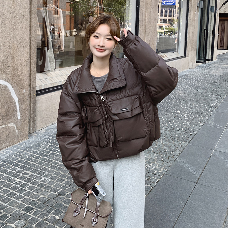 【图大货】工装风立体口袋90绒蛋白皮羽绒服M156-P295控438,女装羽绒服,依依服饰