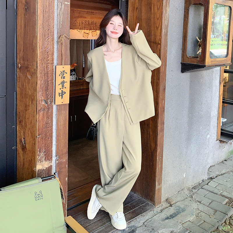 高级感长袖西装女2025年春季新款松弛感穿搭气质阔腿裤,商品下架区,依依服饰