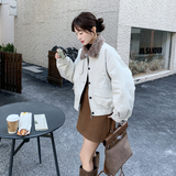 【新品现货】羊羔毛领派克90新标羽绒服B001-M212-P355控498，女装羽绒服，依依服饰