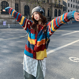 新品现货！古早氛围多巴胺条纹针织外套8602-P130控218(上衣），女装针织衫/毛衣，依依服饰