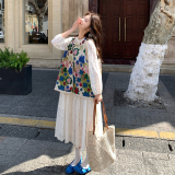 新品现货！甜美日系森女花朵背心+连衣裙8618-P195控318，女装套装/套裙，依依服饰