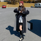 韩系慵懒赫本千金风呢子大衣女秋冬高级设计感超好看长款毛呢外套，女装毛呢外套，依依服饰