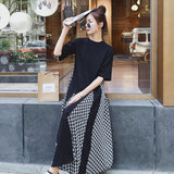 大货现货！2022显瘦T恤拼接冰丝系列连衣裙808-P105控158，女装连衣裙，依依服饰