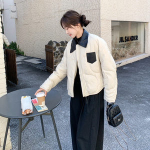 【新品现货】极简风皮领拼接90绒羽绒服B001-M210-P345控478