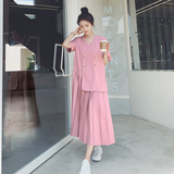 现货！高数据假两件西装百褶连衣裙2233P115控168有买家秀，女装连衣裙，依依服饰