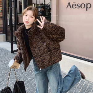 主推现货！麂皮绒豹纹羽绒服 M158-P310控458图片